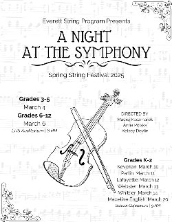 Flier with a clip art of a violin